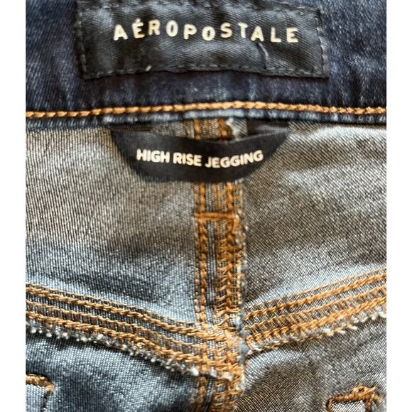 Aeropostale Womens Sz 6 High Rise Jegging Blue Denim Straight - Picture 6 of 7